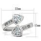 3W228 - Rhodium Brass Ring with AAA Grade CZ  in Clear-1