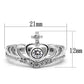 3W229 - Rhodium Brass Ring with AAA Grade CZ  in Clear-1