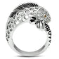 3W234 - Rhodium Brass Ring with AAA Grade CZ  in Champagne-2