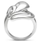 3W237 - Rhodium Brass Ring with AAA Grade CZ  in Clear-3