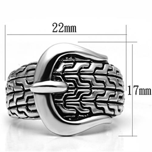 3W238 - Rhodium Brass Ring with No Stone-1