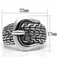3W238 - Rhodium Brass Ring with No Stone-1