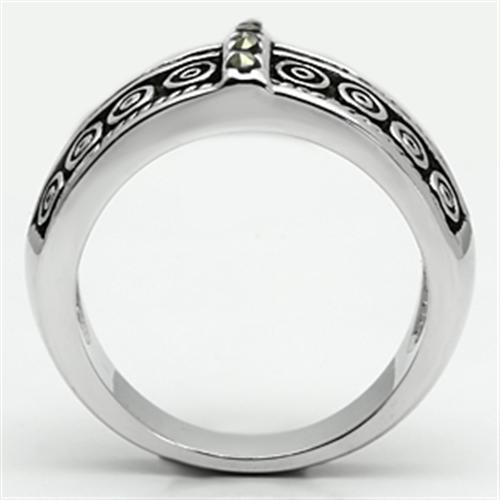 3W239 - Rhodium Brass Ring with Semi-Precious Marcasite in Black Diamond-2