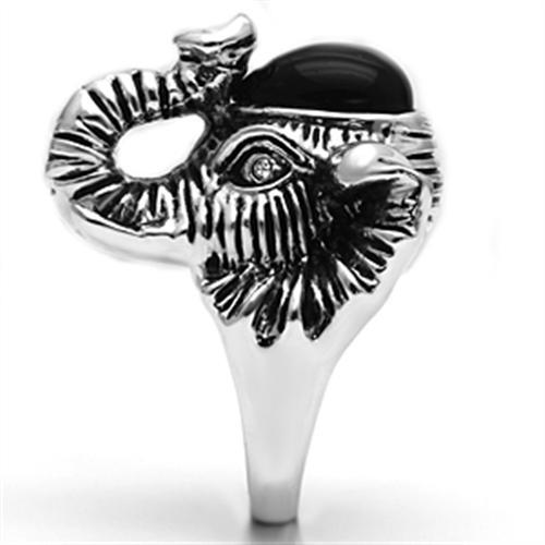 3W241 - Rhodium Brass Ring with Synthetic Onyx in Jet-4