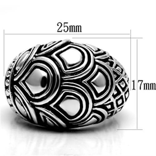 3W242 - Rhodium Brass Ring with No Stone-1