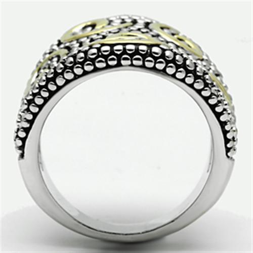 3W243 - Reverse Two-Tone Brass Ring with No Stone-2