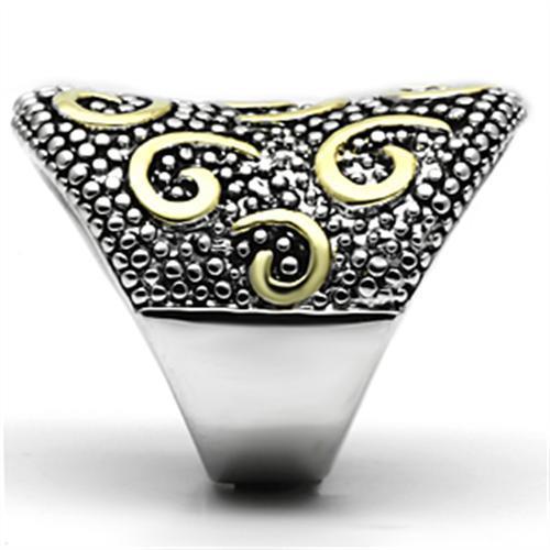 3W243 - Reverse Two-Tone Brass Ring with No Stone-3