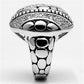 3W244 - Rhodium Brass Ring with AAA Grade CZ  in Clear-3