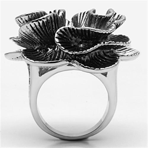 3W245 - Rhodium Brass Ring with AAA Grade CZ  in Clear-2