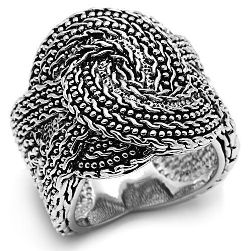 3W248 - Rhodium Brass Ring with No Stone-0