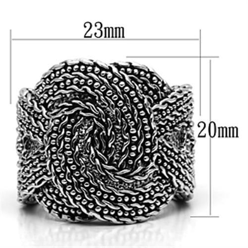 3W248 - Rhodium Brass Ring with No Stone-1