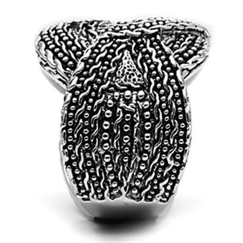 3W248 - Rhodium Brass Ring with No Stone-3