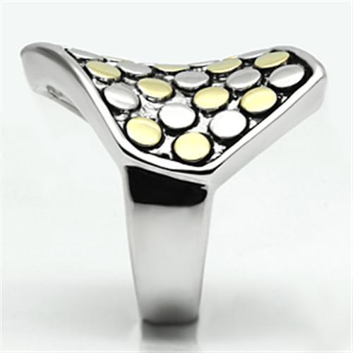 3W249 - Reverse Two-Tone Brass Ring with No Stone-3