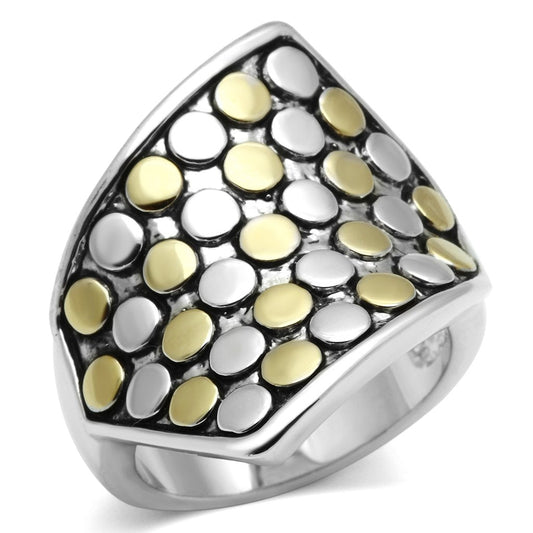 3W249 - Reverse Two-Tone Brass Ring with No Stone-0
