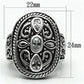 3W252 - Rhodium Brass Ring with AAA Grade CZ  in Clear-1