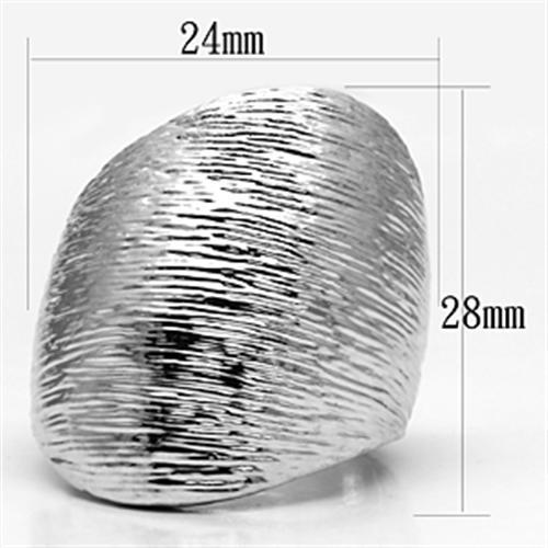 3W256 - Rhodium Brass Ring with No Stone-1