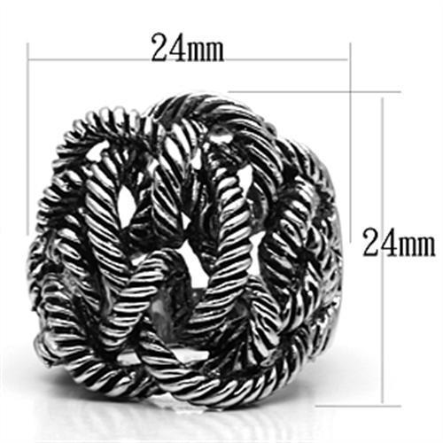 3W257 - Rhodium Brass Ring with No Stone-1