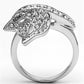 3W260 - Rhodium Brass Ring with Top Grade Crystal  in Clear-2