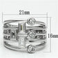 3W271 - Rhodium Brass Ring with AAA Grade CZ  in Clear-1