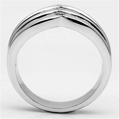 3W276 - Rhodium Brass Ring with AAA Grade CZ  in Clear-2