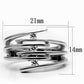 3W285 - Rhodium Brass Ring with AAA Grade CZ  in Clear-1