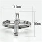 3W288 - Rhodium Brass Ring with AAA Grade CZ  in Clear-1