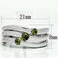 3W289 - Rhodium Brass Ring with AAA Grade CZ  in Olivine color-1