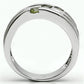 3W289 - Rhodium Brass Ring with AAA Grade CZ  in Olivine color-2
