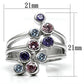 Lorna Cocktail Ring - Rhodium Brass, AAA CZ , Multi Color - 3W290-1