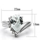 3W292 - Rhodium Brass Ring with AAA Grade CZ  in Clear-1
