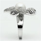 3W294 - Rhodium Brass Ring with Synthetic Pearl in White-3
