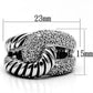 3W298 - Rhodium Brass Ring with AAA Grade CZ  in Clear-1