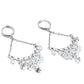 3W300 - Rhodium Brass Earrings with AAA Grade CZ  in Clear-2