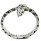 3W303 - Rhodium + Ruthenium Brass Bangle with AAA Grade CZ  in Multi Color-2