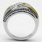 3W305 - Reverse Two-Tone Brass Ring with AAA Grade CZ  in Clear-2