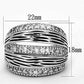 3W307 - Rhodium Brass Ring with AAA Grade CZ  in Clear-1