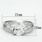 3W308 - Rhodium Brass Ring with AAA Grade CZ  in Clear-1