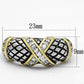 3W314 - Reverse Two-Tone Brass Ring with AAA Grade CZ  in Clear-1