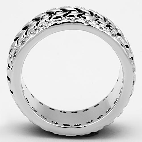 3w315 - Rhodium Brass Ring with AAA Grade CZ  in Clear-2
