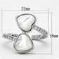 3w317 - Rhodium Brass Ring with Precious Stone Conch in White-1