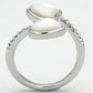 3w317 - Rhodium Brass Ring with Precious Stone Conch in White-2