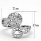 3W321 - Rhodium Brass Ring with AAA Grade CZ  in Clear-1