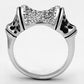 3W324 - Rhodium Brass Ring with AAA Grade CZ  in Clear-2