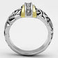 3W327 - Reverse Two-Tone Brass Ring with Top Grade Crystal  in Clear-2