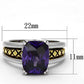 3W331 - Reverse Two-Tone Brass Ring with AAA Grade CZ  in Amethyst-1