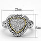 3W333 - Reverse Two-Tone Brass Ring with AAA Grade CZ  in Clear-1
