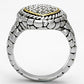 3W333 - Reverse Two-Tone Brass Ring with AAA Grade CZ  in Clear-2