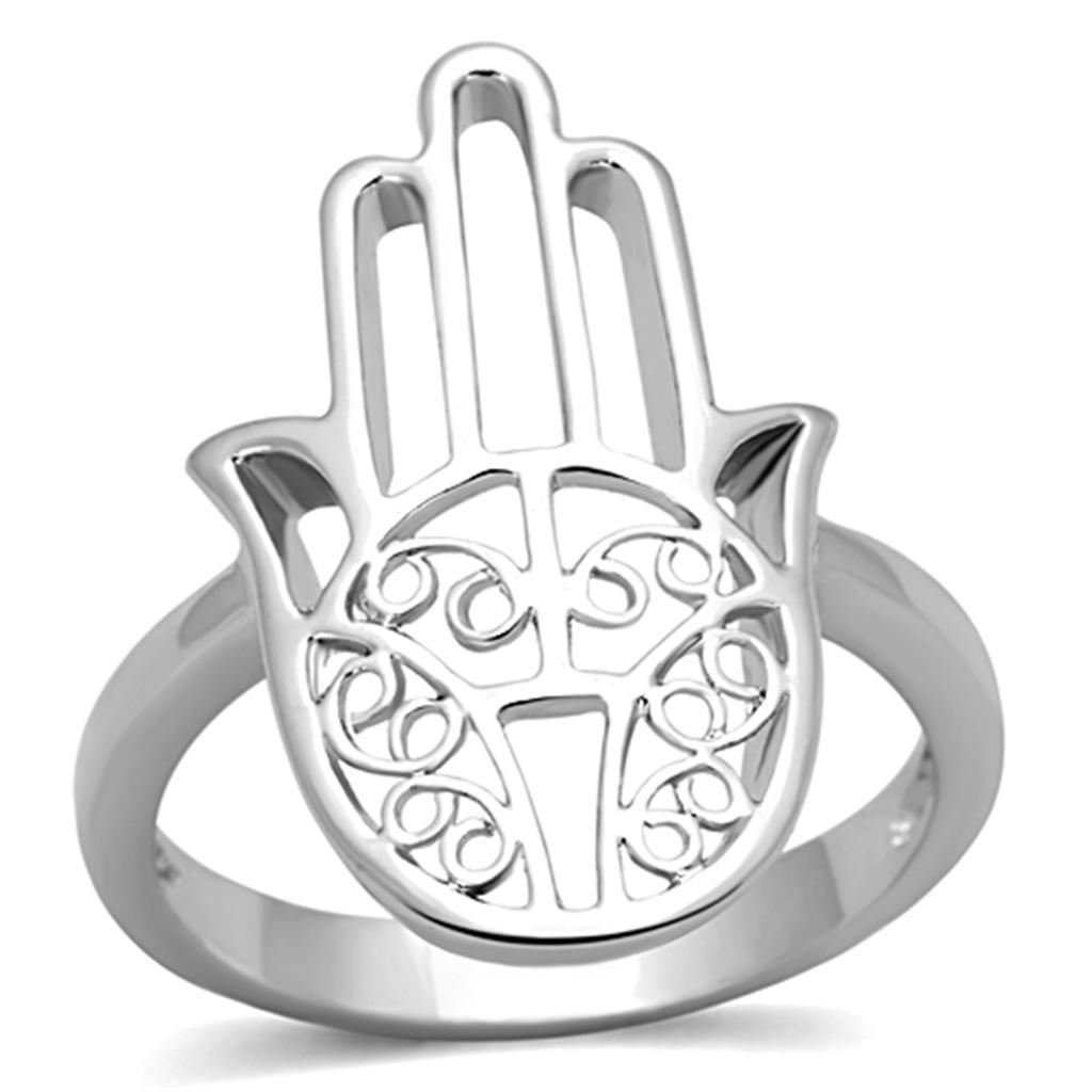 3W486 - Rhodium Brass Ring with No Stone-0
