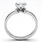 3W527 - Rhodium Brass Ring with AAA Grade CZ  in Clear-2