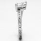 3W528 - Rhodium Brass Ring with AAA Grade CZ  in Clear-3